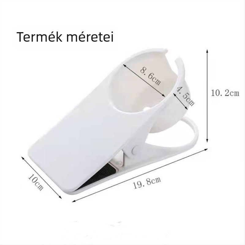 Íróasztalhoz tervezett pohár tartó — oldalsó, fúrás nélküli, műanyagból, modern, egyszerű stílus, tömege 185 g