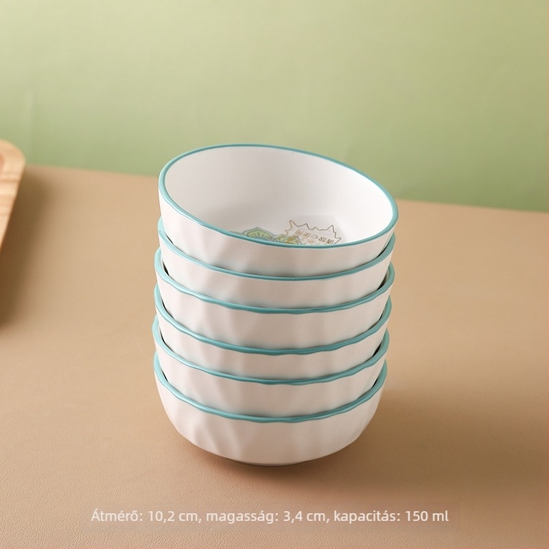 Porcelán mártogató tál savanyúság és fűszerezés számára, kör alakú tál növényi mintával