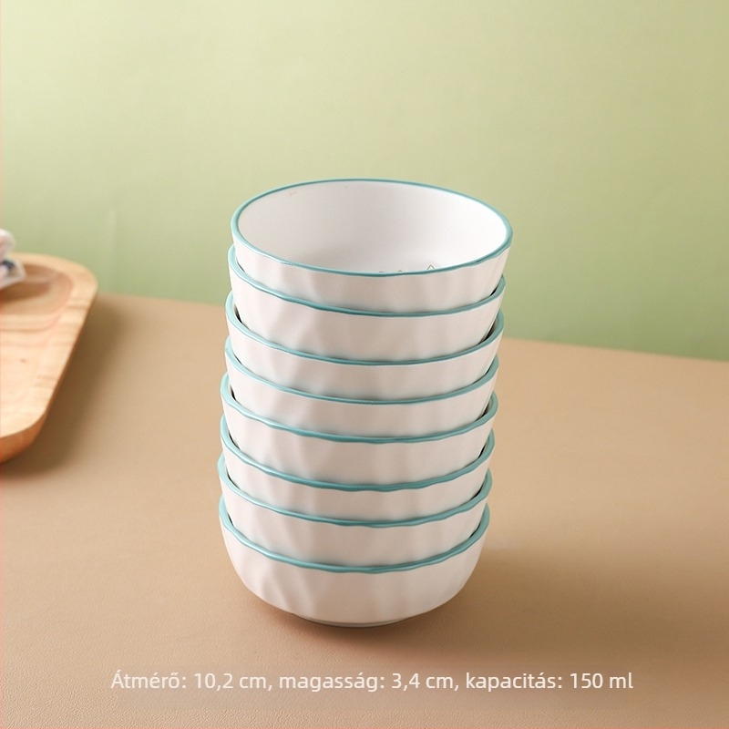 Porcelán mártogató tál savanyúság és fűszerezés számára, kör alakú tál növényi mintával