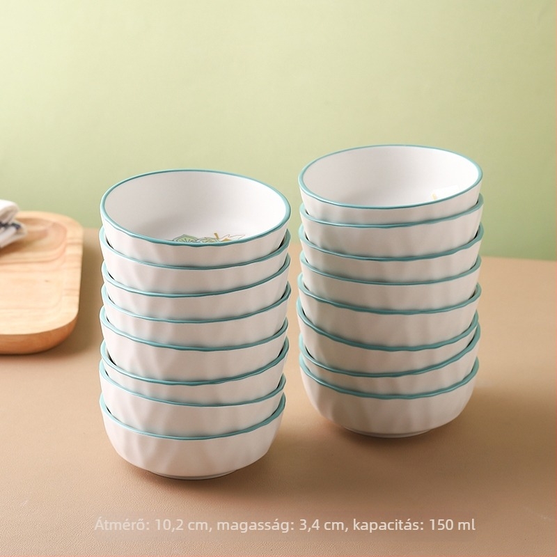Porcelán mártogató tál savanyúság és fűszerezés számára, kör alakú tál növényi mintával