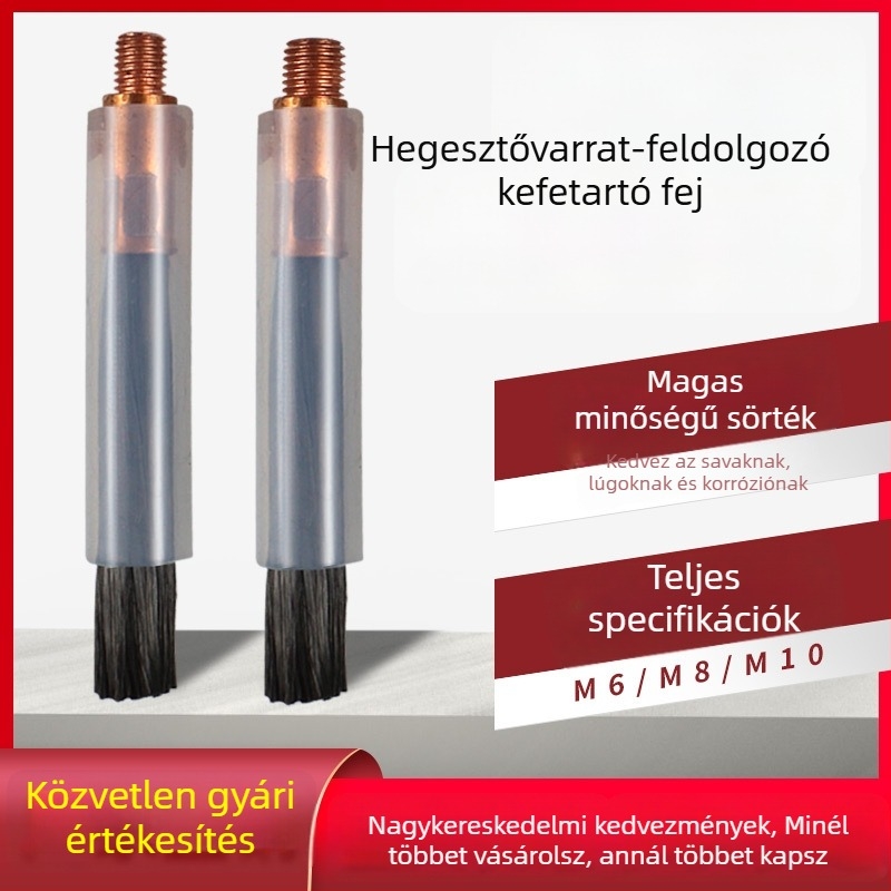 Rozsdamentes acél hegesztési varrat kefefeje – elektrolitikus kefével polírozáshoz, polírozó pisztoly tartozék, kompatibilis M6/M8/M10