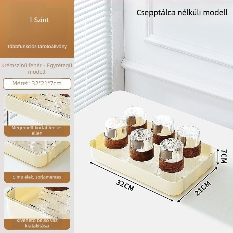 Asztali pohártartó rendező – kávé- és teás bögrékhez, minimalistikus, luxus megjelenés