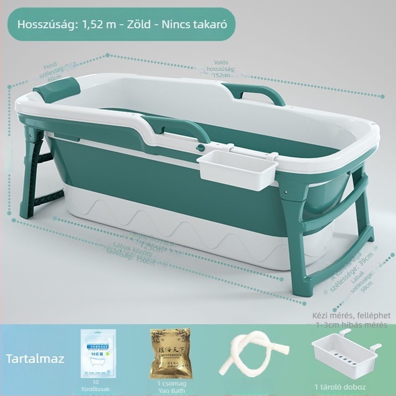 Felnőtt Fürdőkáda, hosszú, vastagított műanyagból, fürdéshez és gőzöléshez, állandó hőmérséklet, nem összecsukható