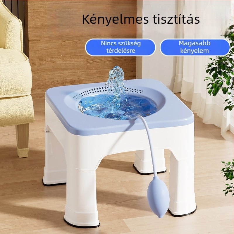Műanyag ülőfürdő hemorroidok és prosztata ápolására, magasított kialakítású merülő készülék felnőtteknek