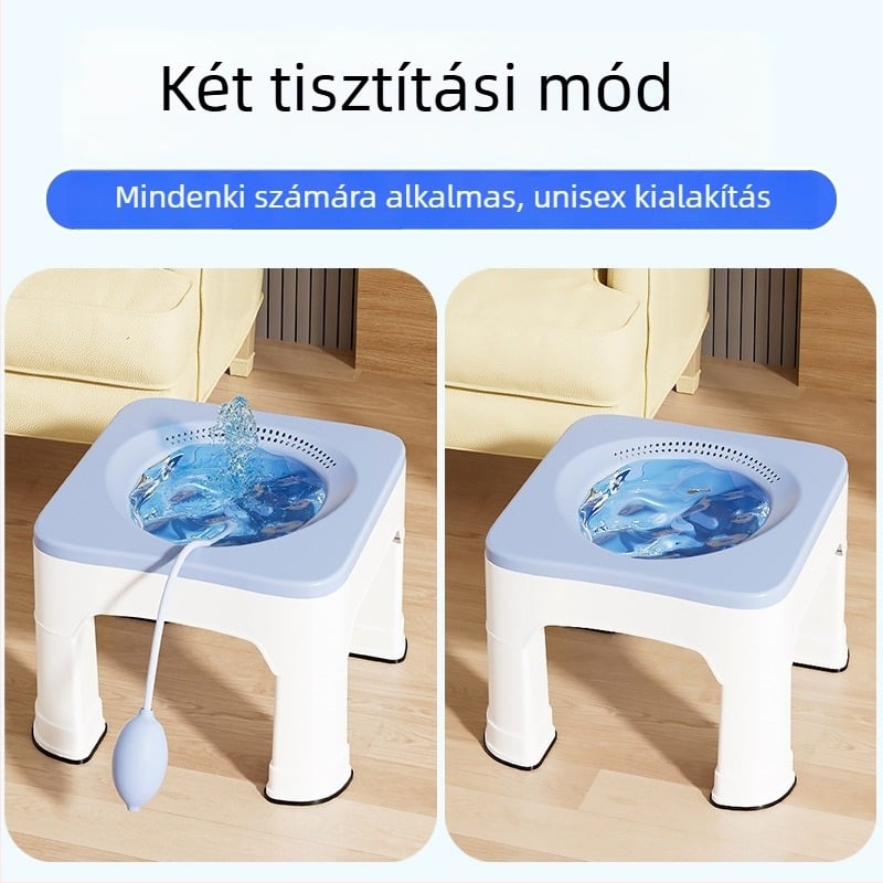 Műanyag ülőfürdő hemorroidok és prosztata ápolására, magasított kialakítású merülő készülék felnőtteknek