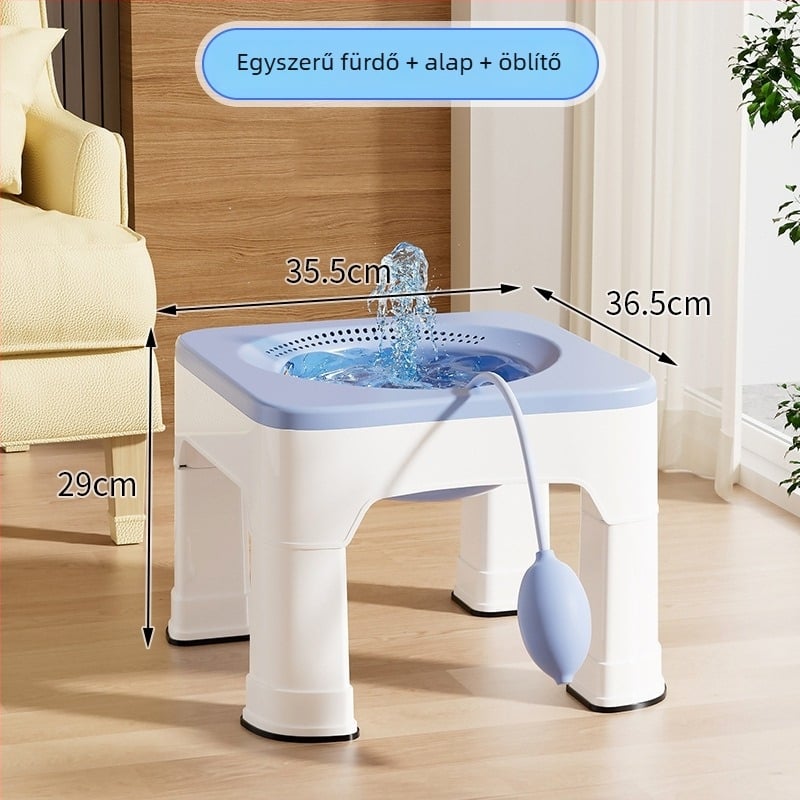 Műanyag ülőfürdő hemorroidok és prosztata ápolására, magasított kialakítású merülő készülék felnőtteknek