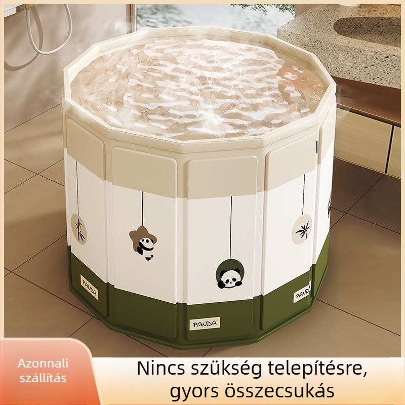 Összecsukható tarpaulin fürdőedény felnőttek és gyerekek számára, teljes testet izoláló kád