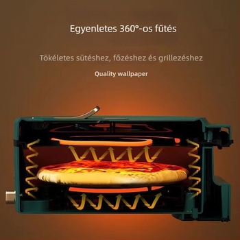 Nagy kapacitású elektromos palacsinta serpenyő, állítható hőmérséklet, kétoldali fűtés, multifunkcionális három az egyben – pirítás, sütés és grillezés.