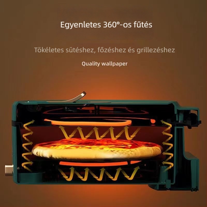 Nagy kapacitású elektromos palacsinta serpenyő, állítható hőmérséklet, kétoldali fűtés, multifunkcionális három az egyben – pirítás, sütés és grillezés.