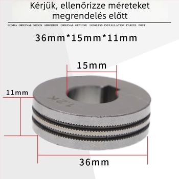 Duál meghajtású fogazott huzaldoboz kerék CO2 hegesztőpisztolyhoz, huzalfej flux-core 2,8 mm, K-típusú fogak