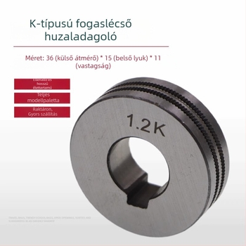Duál meghajtású fogazott huzaldoboz kerék CO2 hegesztőpisztolyhoz, huzalfej flux-core 2,8 mm, K-típusú fogak