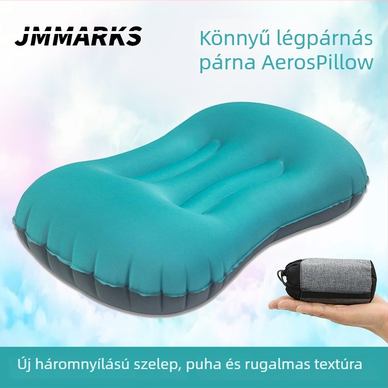 Idle felfújható párna utazásokhoz és kültéri sportokhoz, töltet poliészter/nylon, licencelt magáncímke, súly 0,0–0,5 kg