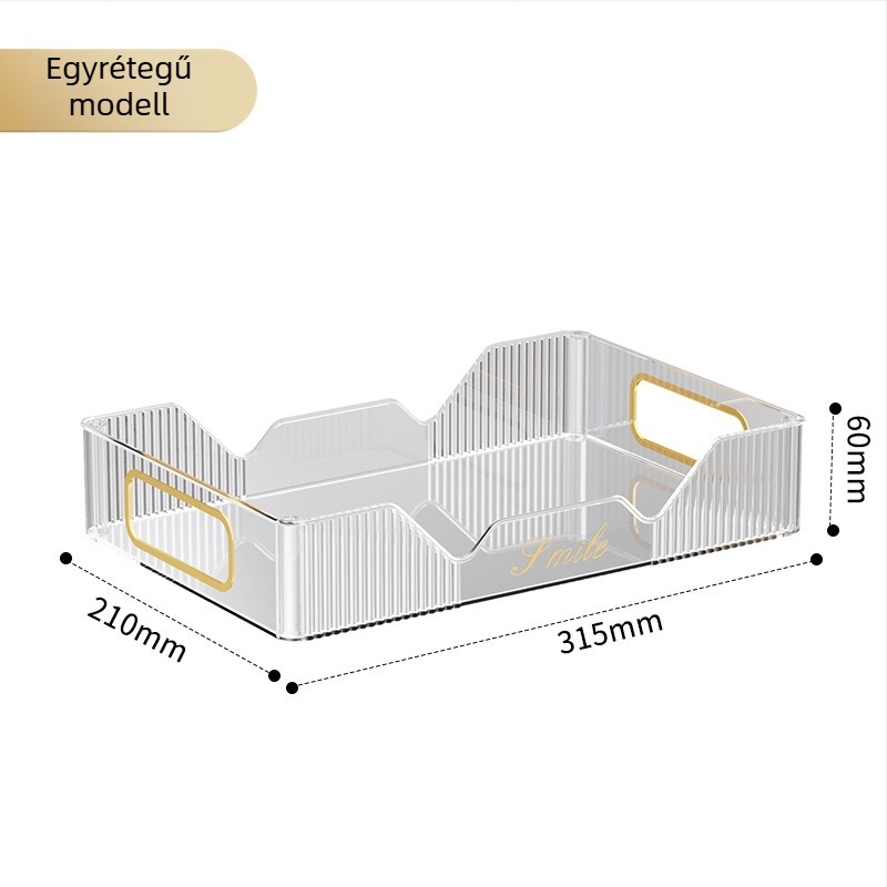Nordic stílusú asztali tároló dupla réteg pohártartóval, PET anyag, modell 5015, Xihui márka, multifunkcionális
