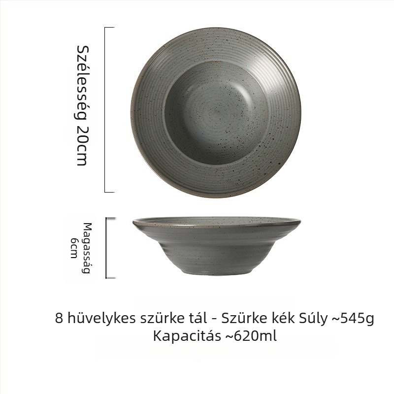 Porcelánból készült japán stílusú, kerek formájú tál, mikrohullámú sütőben használható.