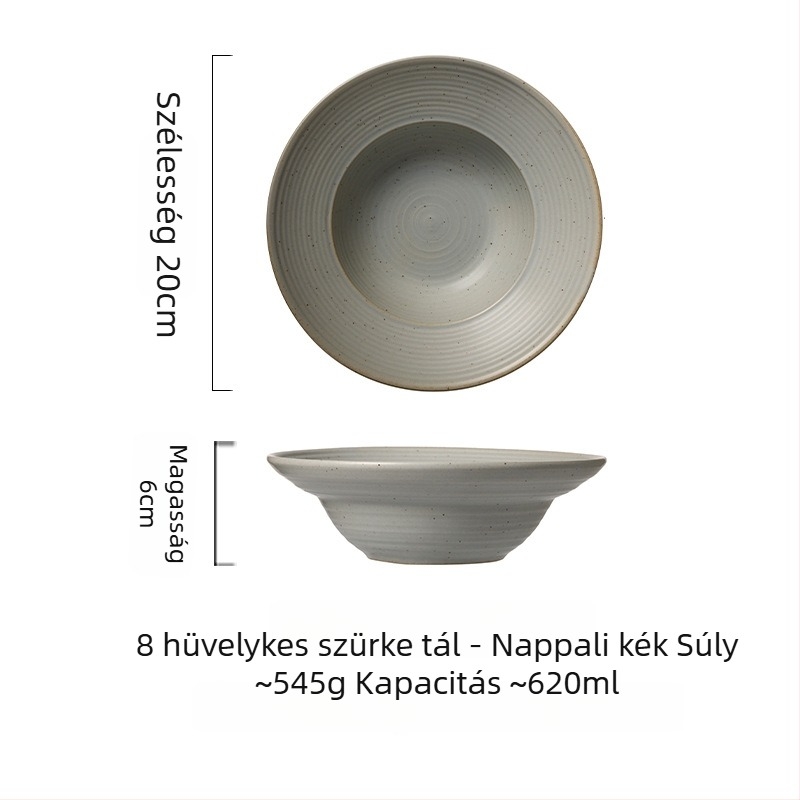 Porcelánból készült japán stílusú, kerek formájú tál, mikrohullámú sütőben használható.