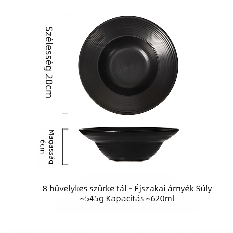 Porcelánból készült japán stílusú, kerek formájú tál, mikrohullámú sütőben használható.