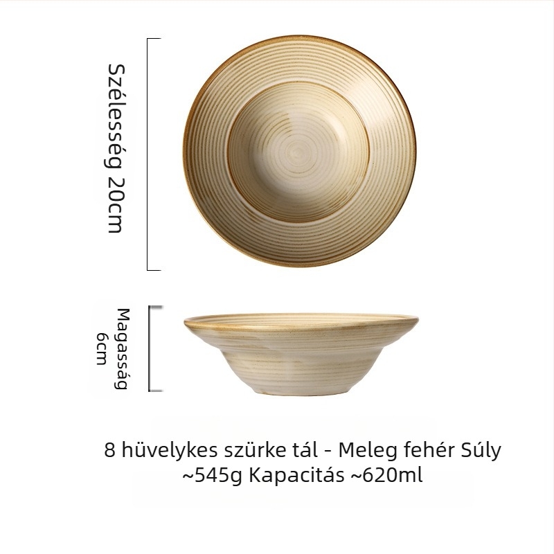 Porcelánból készült japán stílusú, kerek formájú tál, mikrohullámú sütőben használható.