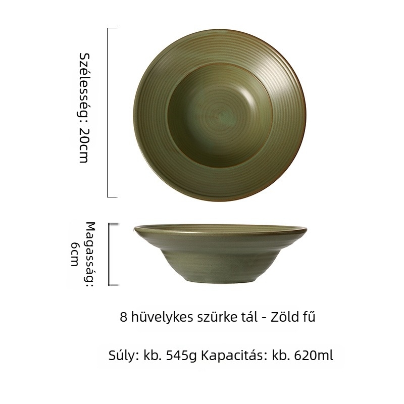 Porcelánból készült japán stílusú, kerek formájú tál, mikrohullámú sütőben használható.
