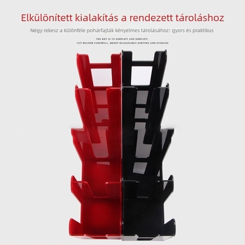 Akril pohártartó tej-tea bolt számára, modern minimális stílus, fúrás nélkül, pohárkiosztáshoz