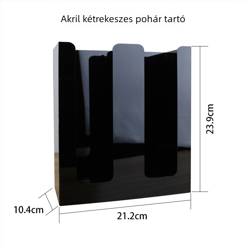 Akril pohártartó tej-tea bolt számára, modern minimális stílus, fúrás nélkül, pohárkiosztáshoz