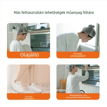 Egyszer használatos szagvédő fóliatakaró sapka - háztartási használatra, PE, -60°C–140°C, 12+ darab