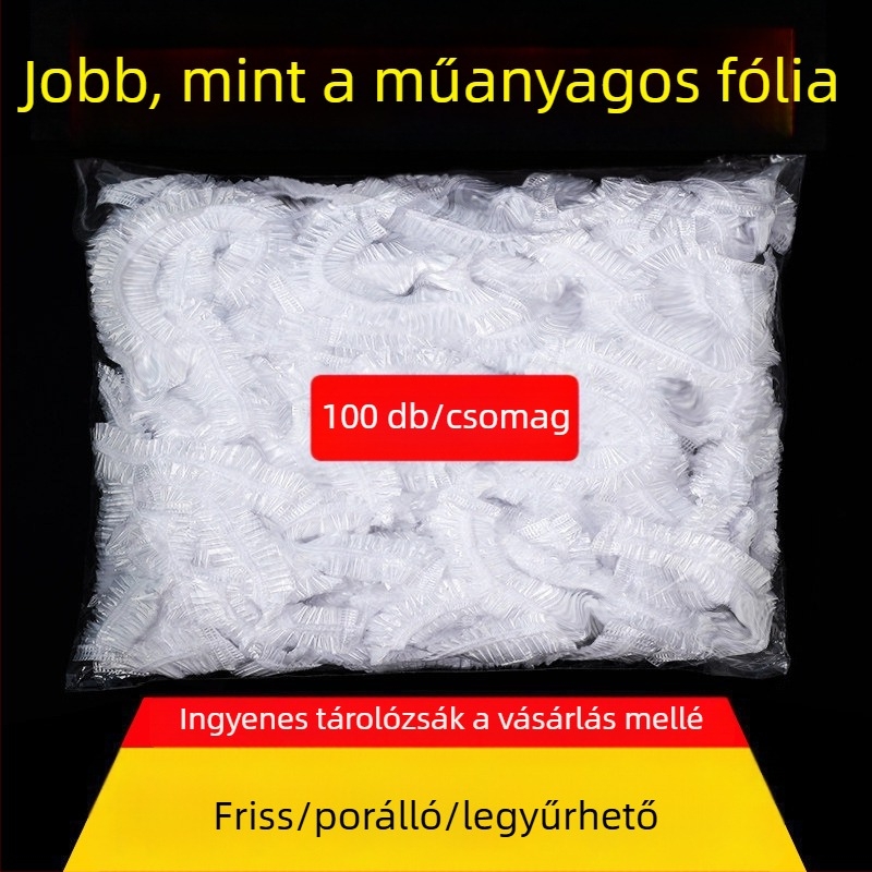 Egyszer használatos szagvédő fóliatakaró sapka - háztartási használatra, PE, -60°C–140°C, 12+ darab