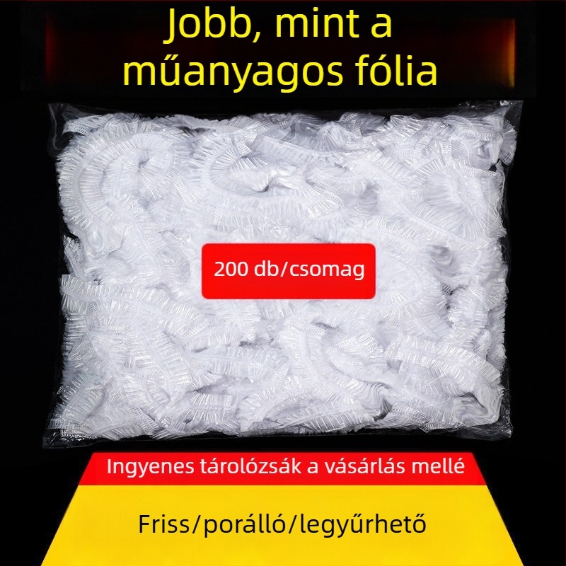 Egyszer használatos szagvédő fóliatakaró sapka - háztartási használatra, PE, -60°C–140°C, 12+ darab