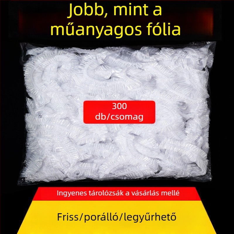 Egyszer használatos szagvédő fóliatakaró sapka - háztartási használatra, PE, -60°C–140°C, 12+ darab