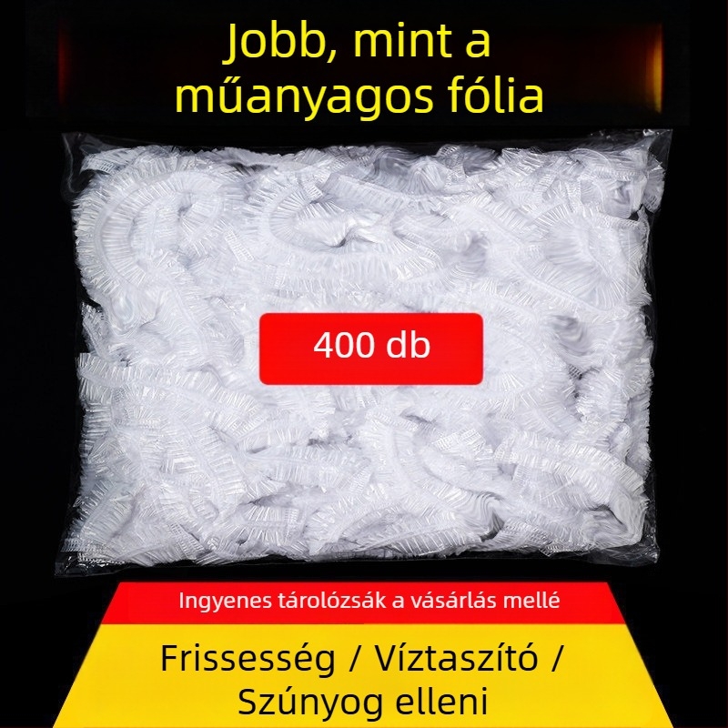 Egyszer használatos szagvédő fóliatakaró sapka - háztartási használatra, PE, -60°C–140°C, 12+ darab