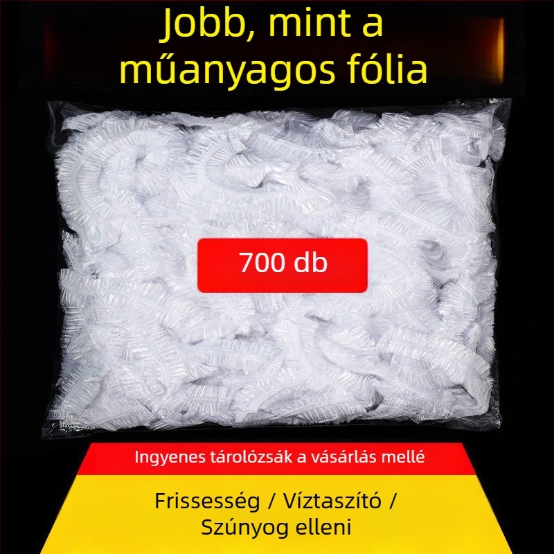Egyszer használatos szagvédő fóliatakaró sapka - háztartási használatra, PE, -60°C–140°C, 12+ darab