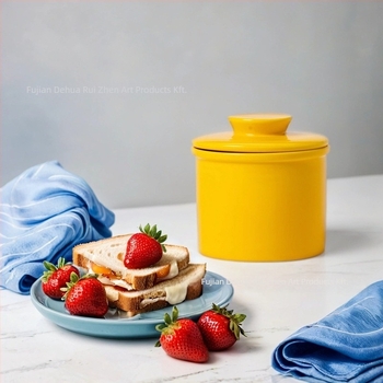 Kerámiából készült vajtartó fedéllel, modern minimalista design, testreszabható, prémium minőség, márka RZ