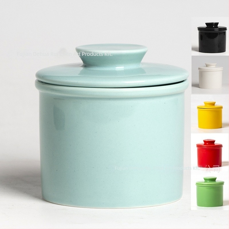 Kerámiából készült vajtartó fedéllel, modern minimalista design, testreszabható, prémium minőség, márka RZ