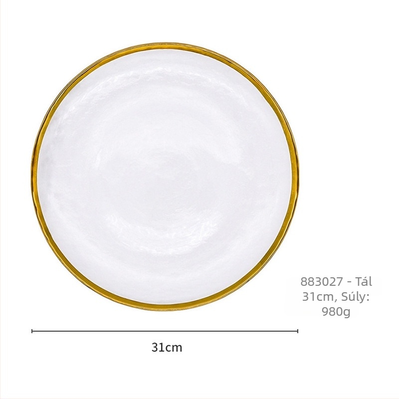 Kristályüveg étkészlet kézzel festett mázzal (mikrohullámú sütőben is használható; modern nyugati stílus; 36 darab)