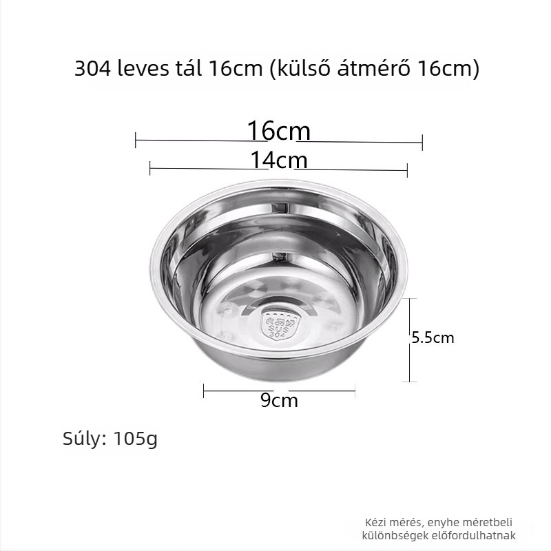 5 darabos kerek rozsdamentes acél étkészlet, modern minimalista stílus, egyszínű mintázat, mikrohullámú sütő nem alkalmas