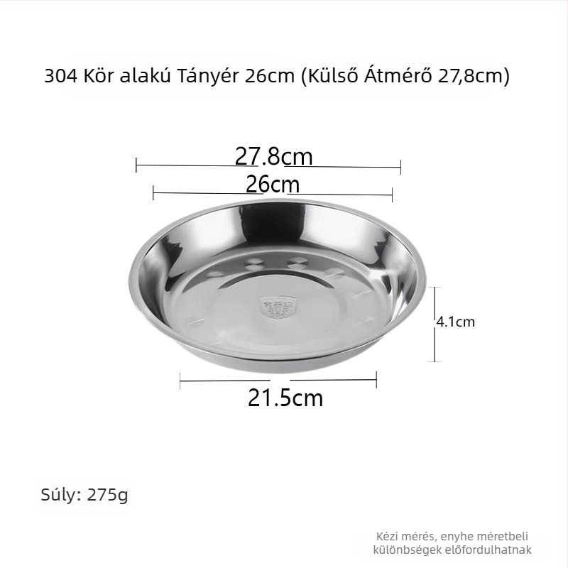 5 darabos kerek rozsdamentes acél étkészlet, modern minimalista stílus, egyszínű mintázat, mikrohullámú sütő nem alkalmas