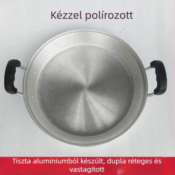 Csiszolt, bevonat nélküli tiszta alumínium háztartási öregstílusú vastított serpenyő palacsintákhoz, tapadásmentes, LPG-kompatibilis