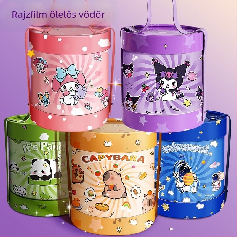 Kuromi ölelős vödör — DIY üres vödör gyerekeknek, laminált, anyag Opp+Paper, irodai dekorációs anyag