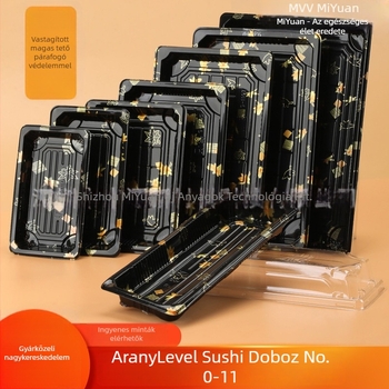 Sushi csomagoló doboz - Egyszer használatos, Átlátszó műanyag, Anti-fog, Lazac csomagolás, 200 db, Márka Rice Source, Anyag: Műanyag, Mikrohullámú sütő: Nem, Testreszabás: Igen