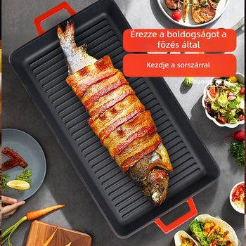 Öntöttvas serpenyő, tapadásmentes felülettel, 4 cm mélység, 3,5 kg tömeg, modell LS-1501