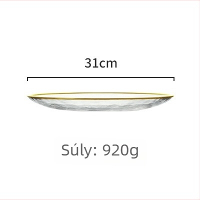 Üveg vacsora tányér szett, kör alakú, modern-minimalista stílus, logó testreszabás