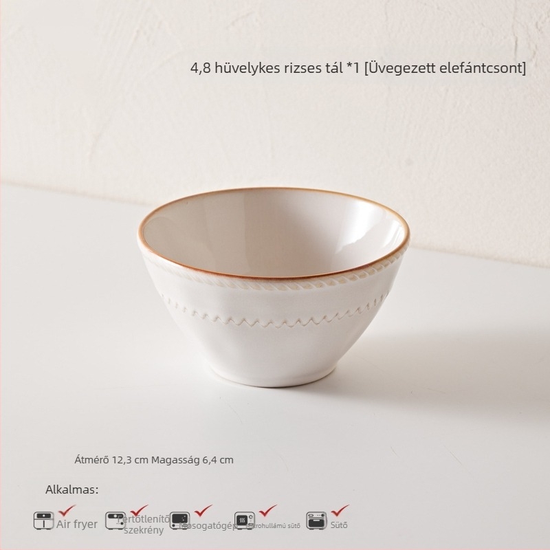 Francia stílusú porcelán étkészlet — tálak és tányérok egyszínűek, alglazúr felület, prémium minőségű, 5 darabból álló