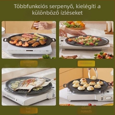 TY6 kör alakú ötvözet grilllemez kültéri kempingezéshez – tapadásmentes, könnyen tisztítható, sztancolással készült