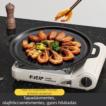 Kerek grill serpenyő ötvözetből - tapadásmentes, könnyen tisztítható, sztancolt kivitel