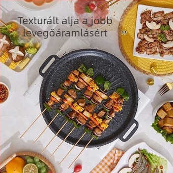 Kerek grill serpenyő ötvözetből - tapadásmentes, könnyen tisztítható, sztancolt kivitel