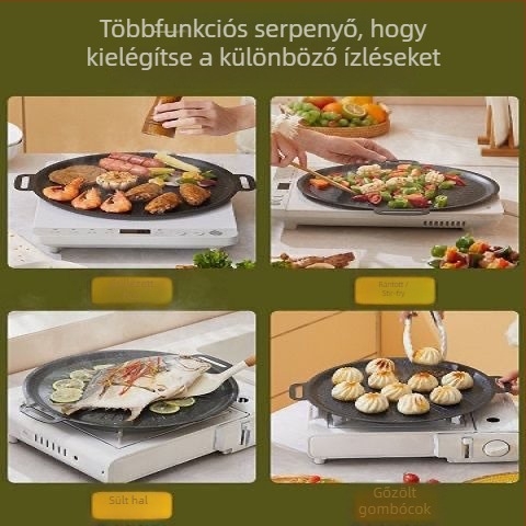 Kerek grill serpenyő ötvözetből - tapadásmentes, könnyen tisztítható, sztancolt kivitel