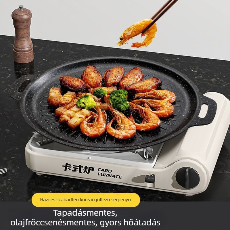 Kerek grill serpenyő ötvözetből - tapadásmentes, könnyen tisztítható, sztancolt kivitel