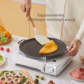 Kültéri kerek grillserpenyő ötvözetből, préselt konstrukció, tapadásmentes, könnyen tisztítható