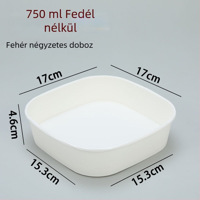 Egyszer használatos négyzet alakú gyümölcs doboz kraft papírból fedéllel