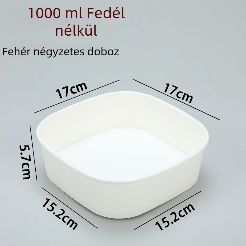 Egyszer használatos négyzet alakú gyümölcs doboz kraft papírból fedéllel