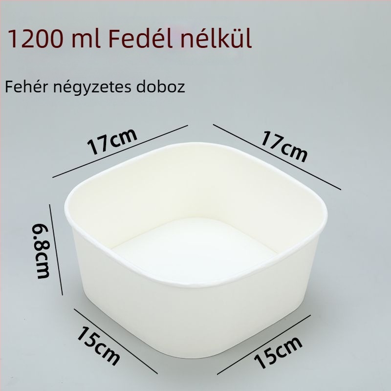 Egyszer használatos négyzet alakú gyümölcs doboz kraft papírból fedéllel